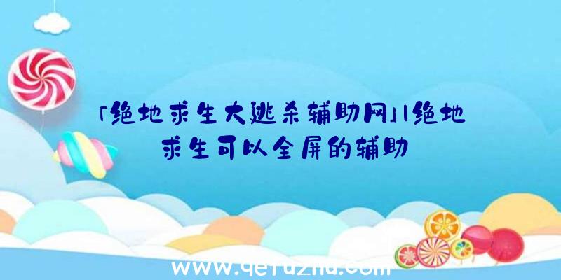 「绝地求生大逃杀辅助网」|绝地求生可以全屏的辅助